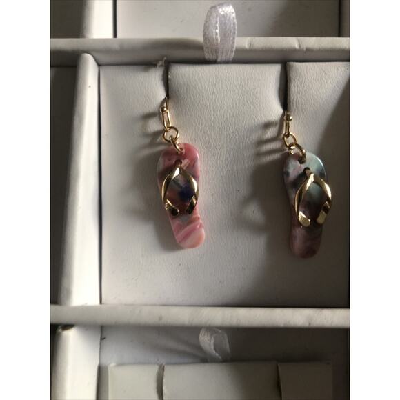 FLIP FLOP SANDALS DROP EARRINGS - Picture 2 of 5